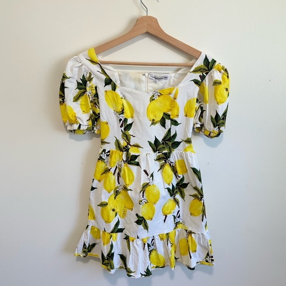 English Factory Women's Lemon Print Mini Dress XS Summer - Picture 3 of 6